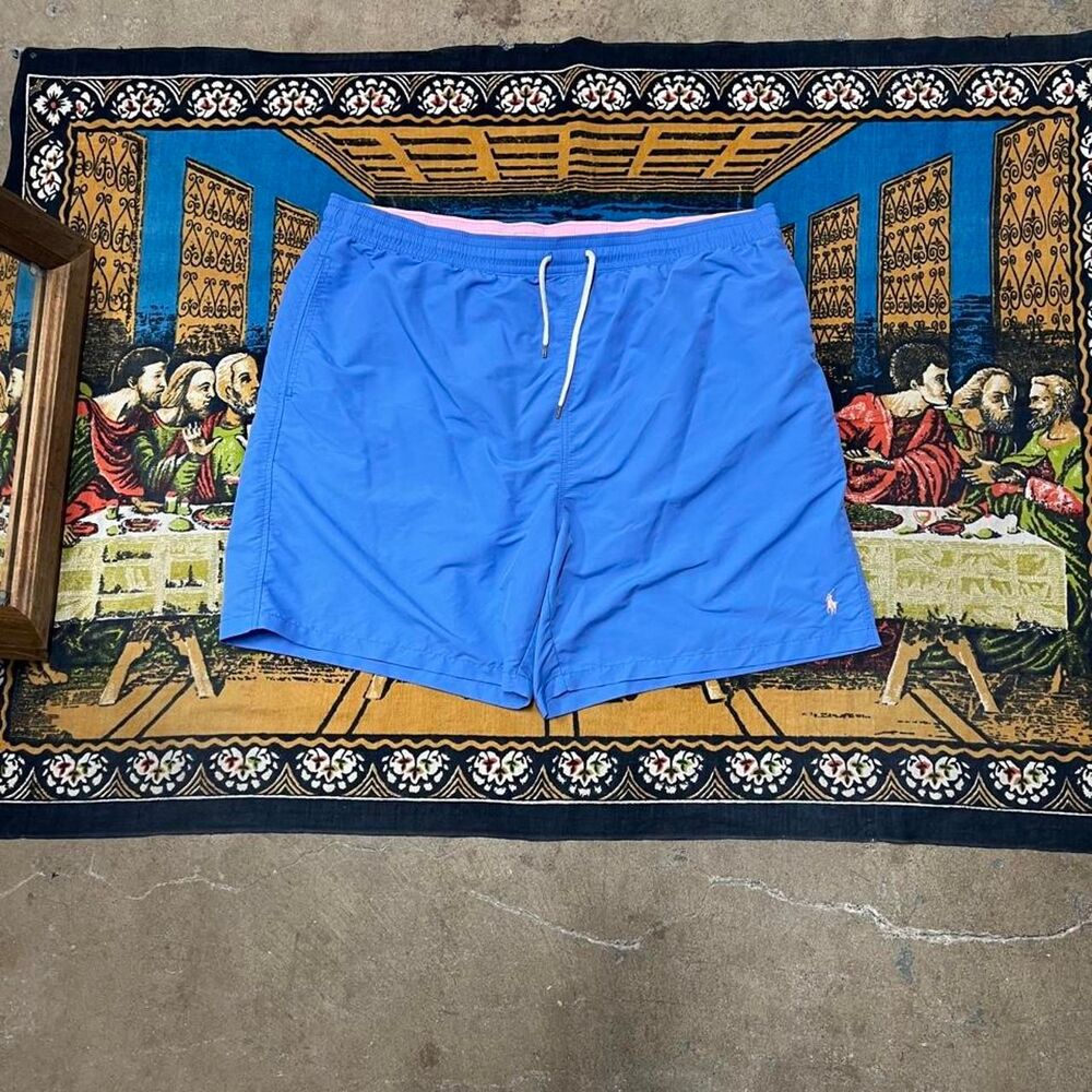 Polo Ralph Lauren blue swim shorts Size 2XLT 7" inseam beach surf swim trunks